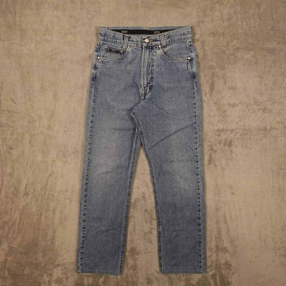 Hugo Boss Alabama Jeans W30 L30 (Hemmed) Made‎ in Italy Blue Denim Straight Leg